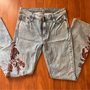 Embroidered Light Blue Jeans